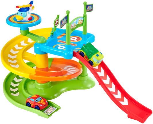 تيمسترز لعبة مضمار سباق تايني مع 3 سيارات مركبات مع مسار Teamsterz