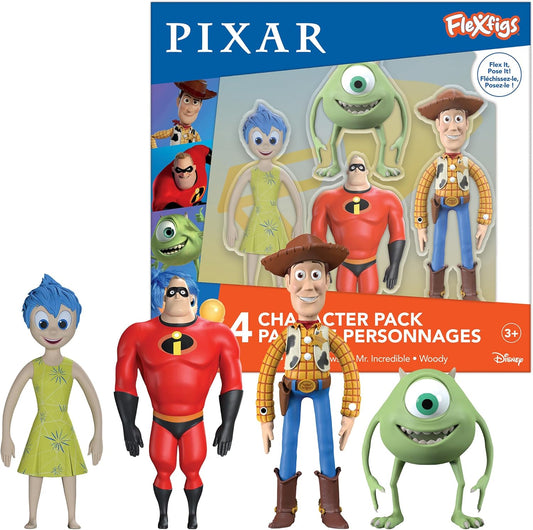 فليكس فيجز مجسم بيكسار 4 قطع مجسمات الشخصيات Flexfigs