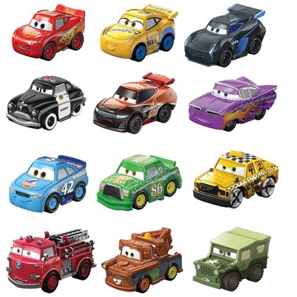 كارز لعبة ميني ريسر سينجلز بليستر اشكال متنوعة المركبات المتنوعه Disney