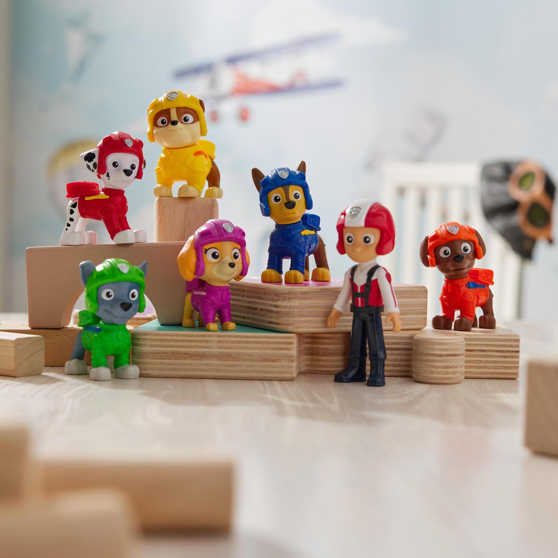 باو باترول شخصيات إنقاذ جوي 7 قطع شخصيات كرتونية Paw Patrol