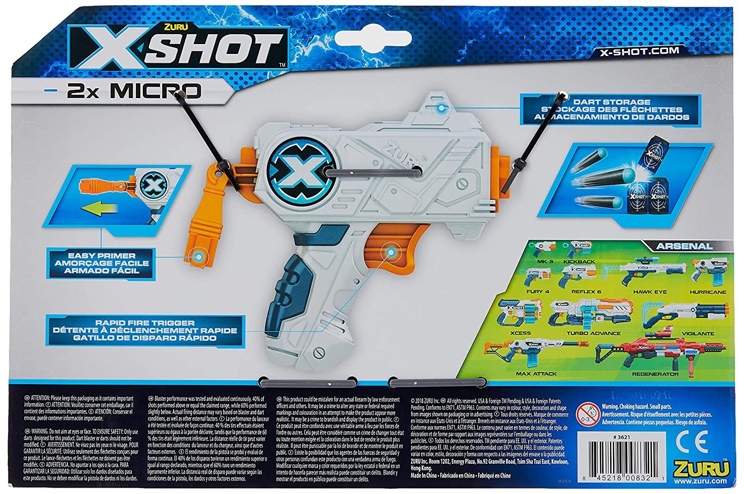 اكس شوت قاذف اسهم صغيرة الوان متنوعه مسدسات مطاطية Zuru