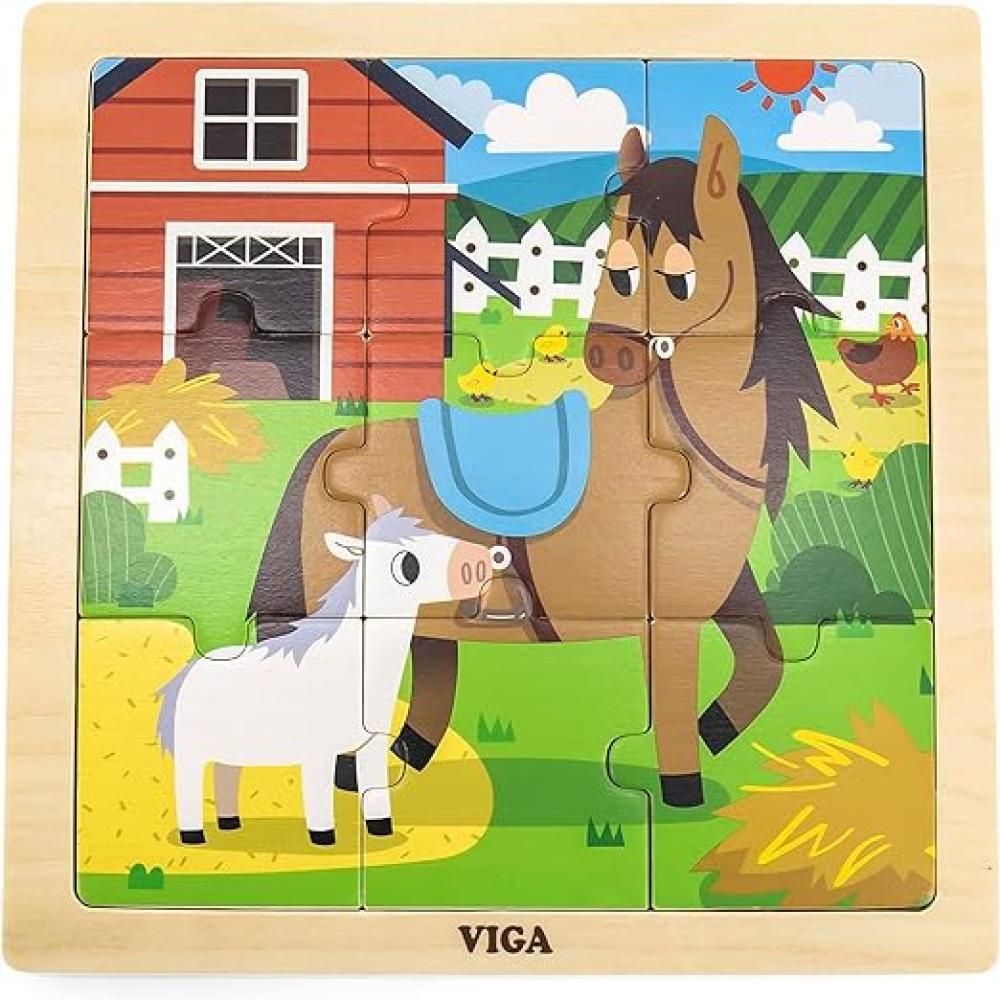 فيجا لعبة بزل على شكل حصان 9 قطع العاب البزل VIGA