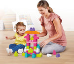 ميجا بلوكس حقيبة مكعبات البناء 60 قطعة وردي المكعبات الكبيرة MEGA BLOKS