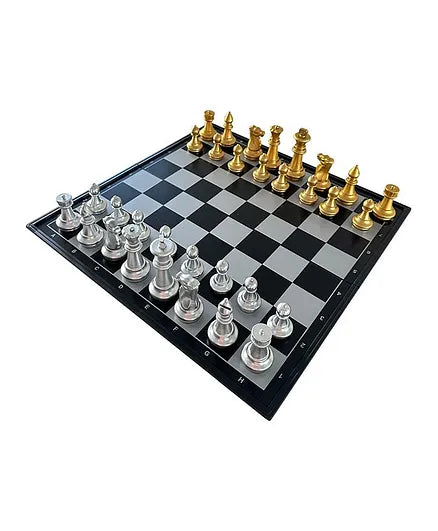 شطرنج مغناطيسية فضي وذهبي العاب لوحية XIONG PAI TOYS