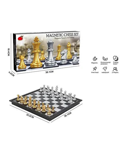 شطرنج مغناطيسية فضي وذهبي العاب لوحية XIONG PAI TOYS