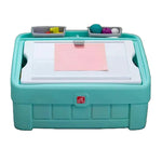 ستيب 2 صندوق العاب مع غطاء 2 في 1 بلون اخضر فاتح منازل خارجية Step2