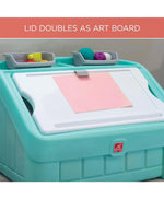 ستيب 2 صندوق العاب مع غطاء 2 في 1 بلون اخضر فاتح منازل خارجية Step2