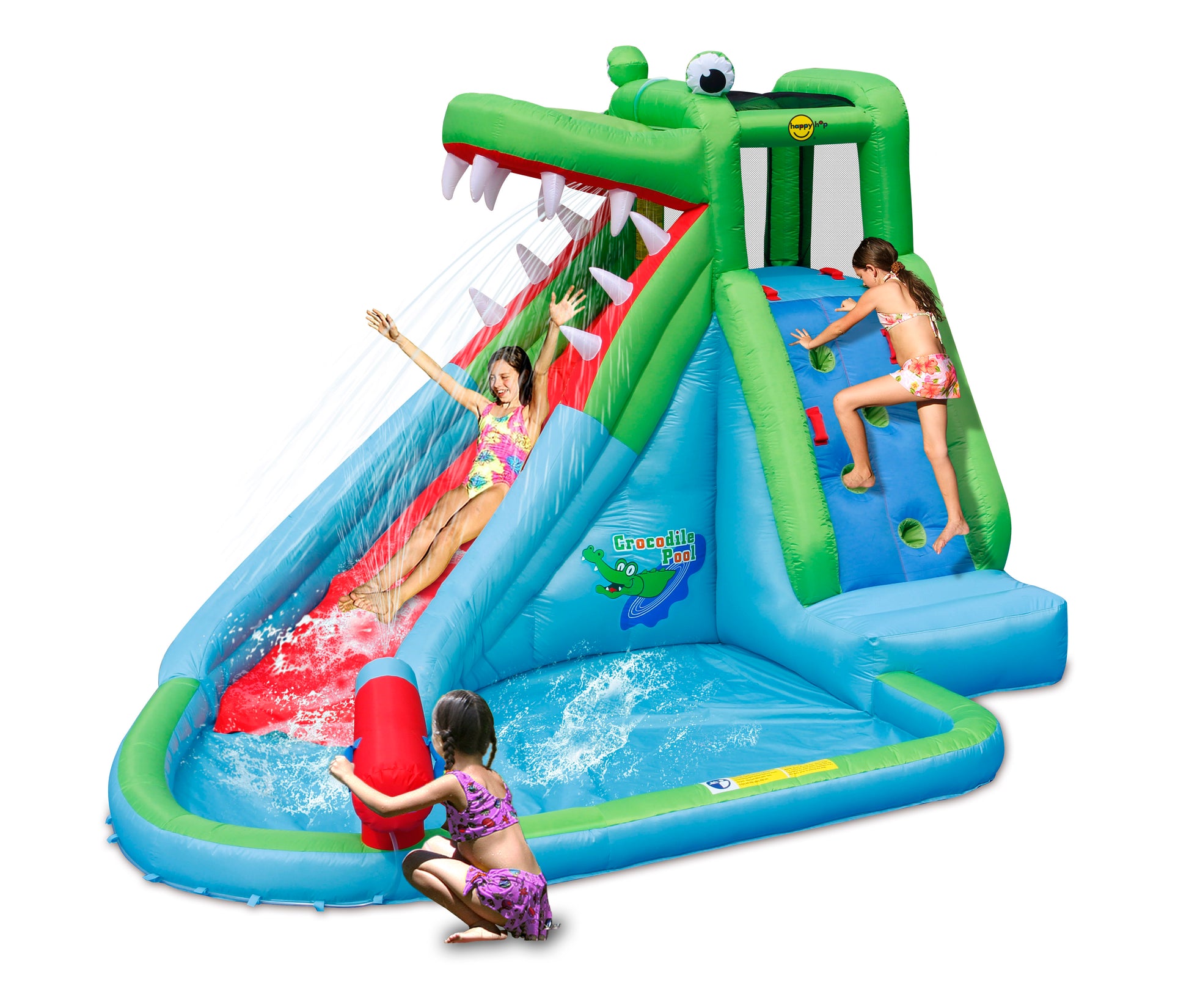 هابي هوب زحليقة مائية بتصميم تمساح مع حوض سباحة النطاطات Happy Hop