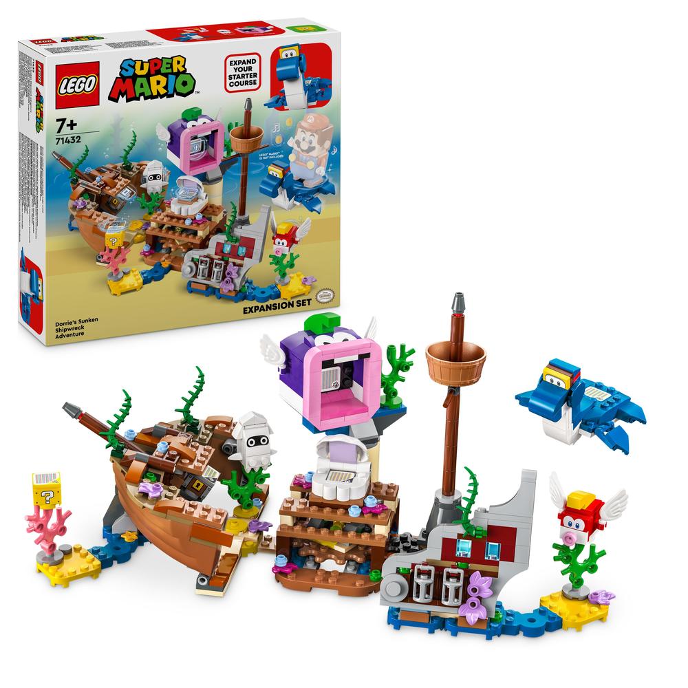 ليجو مكعبات بناء مغامرة حطام سفينة سوبر ماريو مكعبات التركيب LEGO