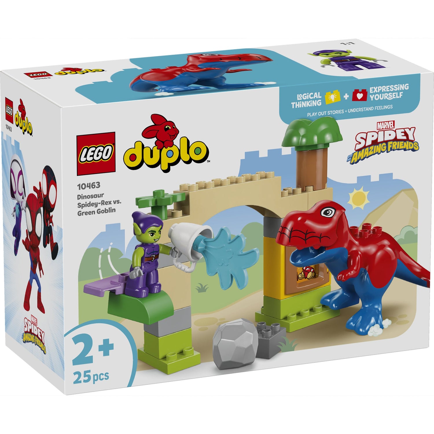 ليجو دوبلو ديناصور سبايدي وجرين جوبلن 10463 المكعبات الكبيرة LEGO