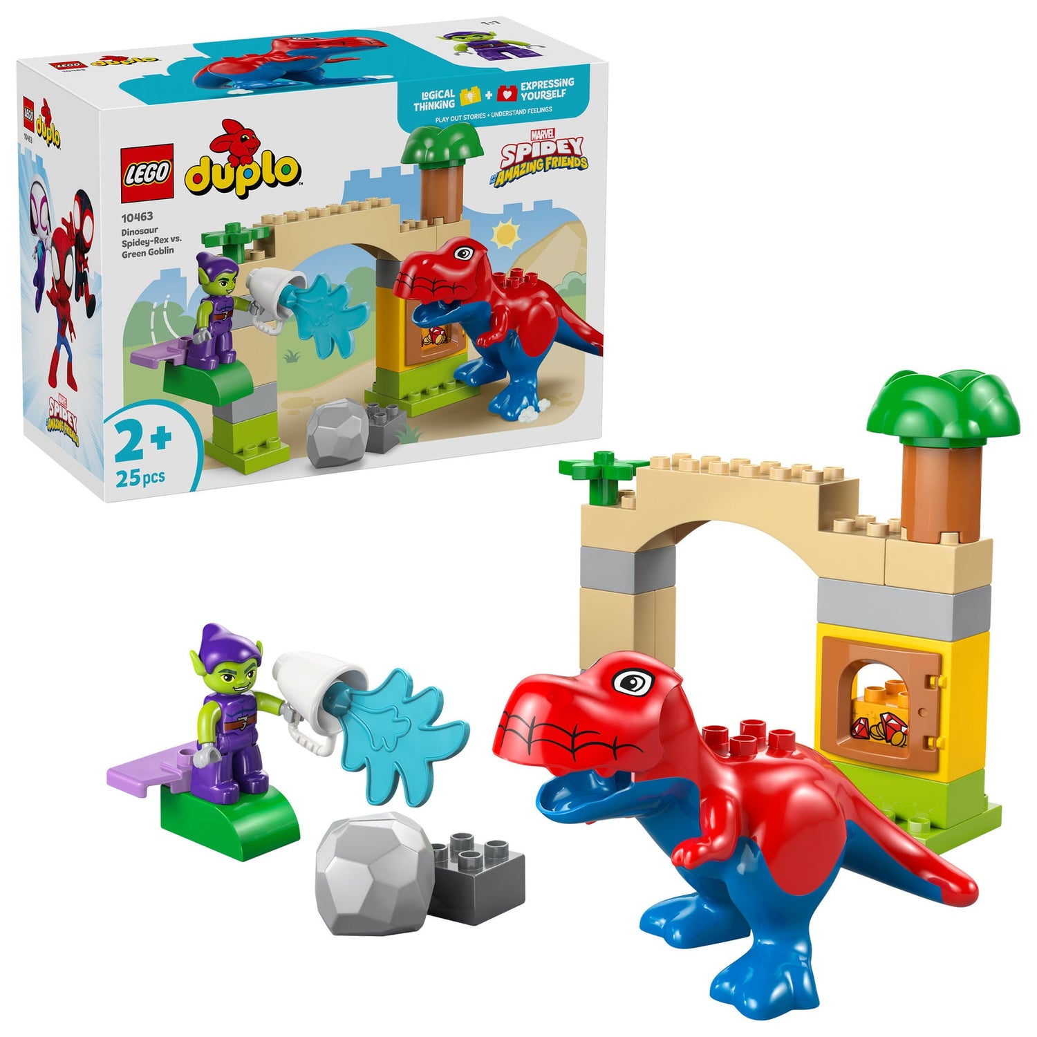 ليجو دوبلو ديناصور سبايدي وجرين جوبلن 10463 المكعبات الكبيرة LEGO