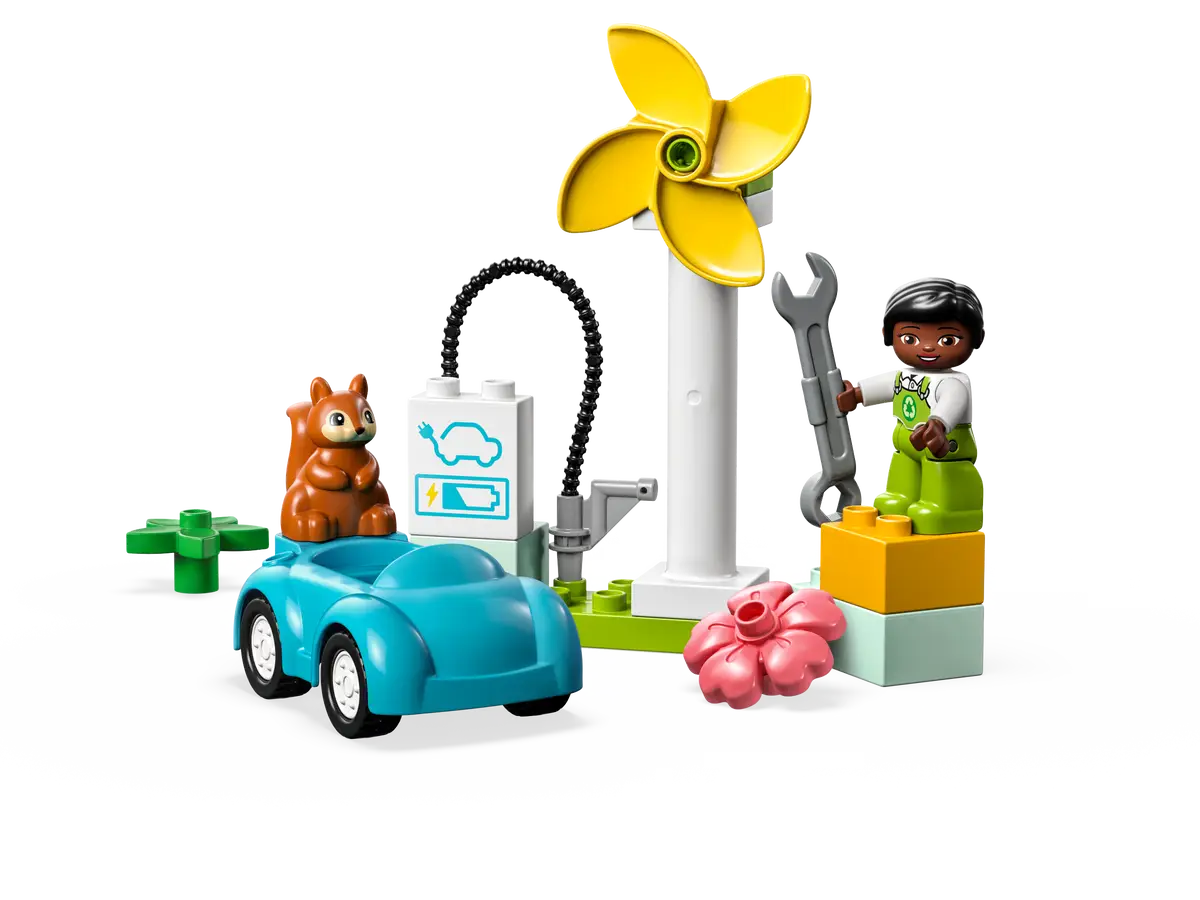 ليجو 10985 دبلو طاحونة الهواء والسيارة الكهربائية مكعبات التركيب LEGO