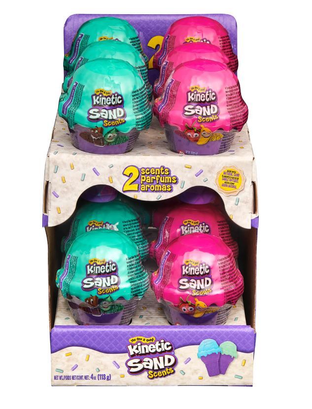 كينتيك ساند علبة آيس كريم الرملية برائحة الفراولة والموز الوان متنوعة تشكيل الرمل Kinetic SAND
