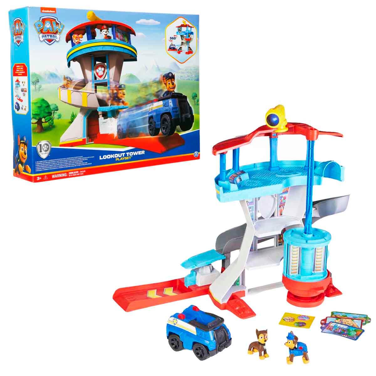 باو باترول العاب برج مراقبة مع قاذفة سيارة مركبات مع مسار Paw Patrol
