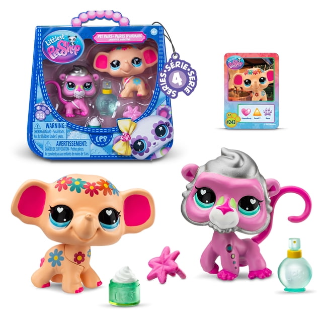ليتلست بت شوب مجسم فيل وقرد البابون مجسمات الحيوانات Littlest Pet Shop