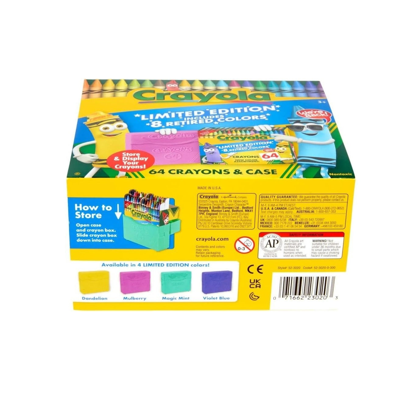 كرايولا علبة أقلام تلوين 64 لون متنوعة رسم و تلوين Crayola