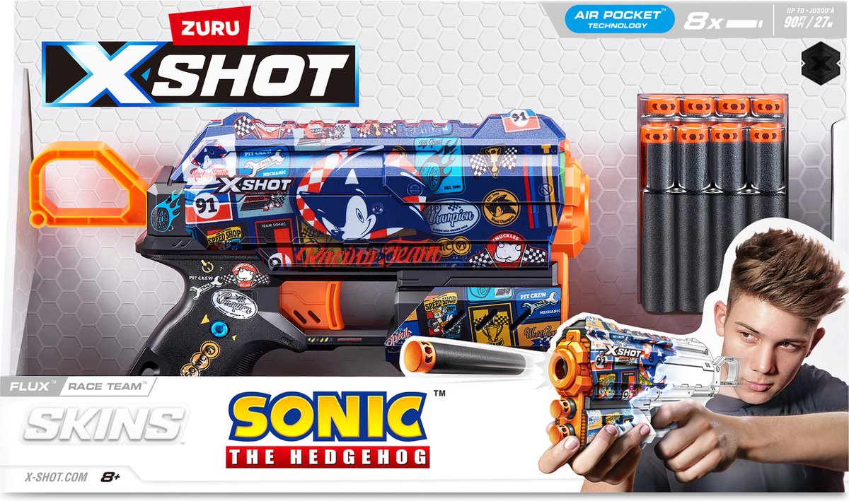 اكس شوت مسدس سكينز فلوكس سونيك مسدسات مطاطية Zuru