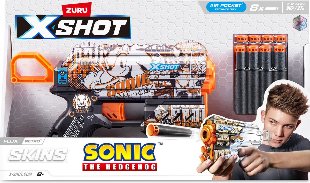 اكس شوت مسدس سكينز فلوكس سونيك مسدسات مطاطية Zuru
