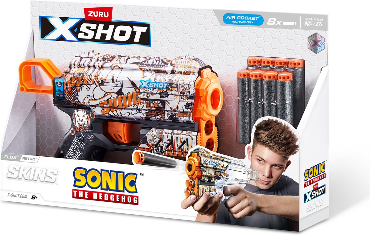 اكس شوت مسدس سكينز فلوكس سونيك مسدسات مطاطية Zuru