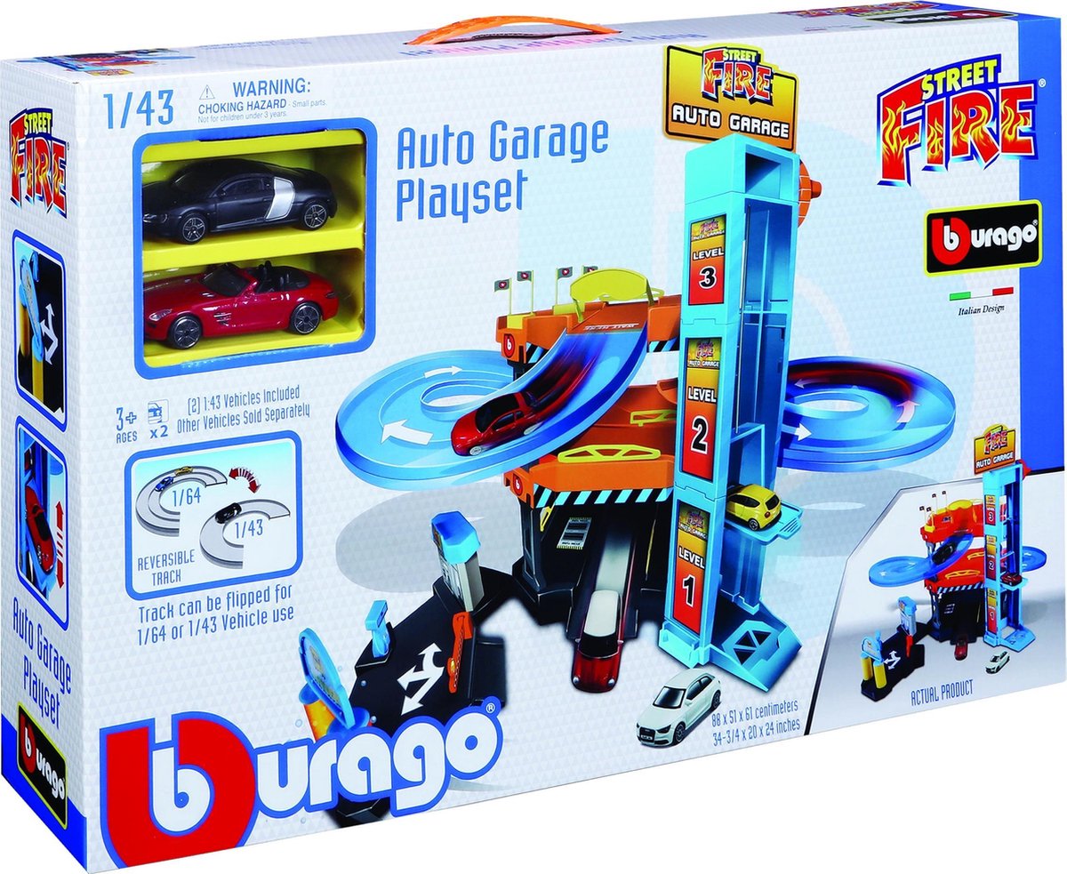 بي بروجو جراج يتسع لسيارتين مركبات مع مسار Bburago