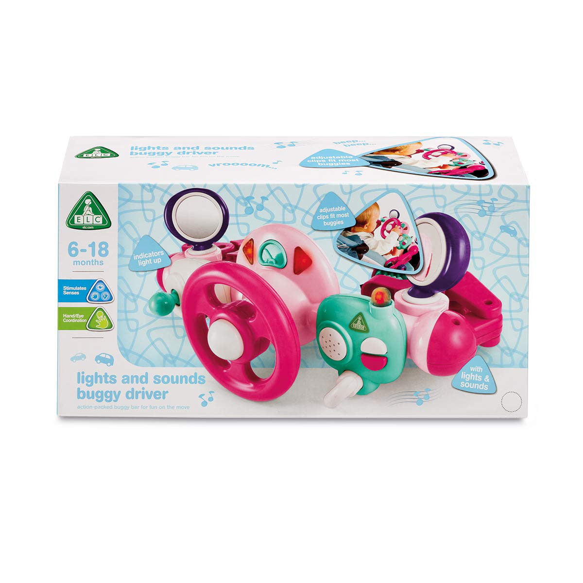 التعليم المبكر لعبة سائق عربة الأطفال وردي مواليد تفاعلي ELC