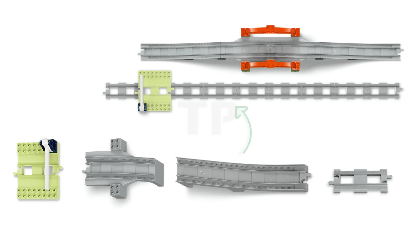 ليجو جسر القطار ومساراته مكعبات التركيب LEGO