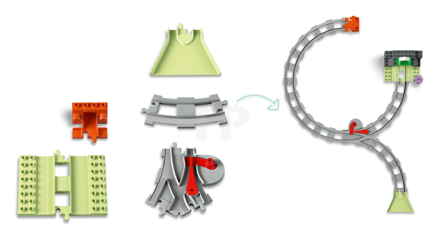 ليجو نفق القطار ومساراته مكعبات التركيب LEGO