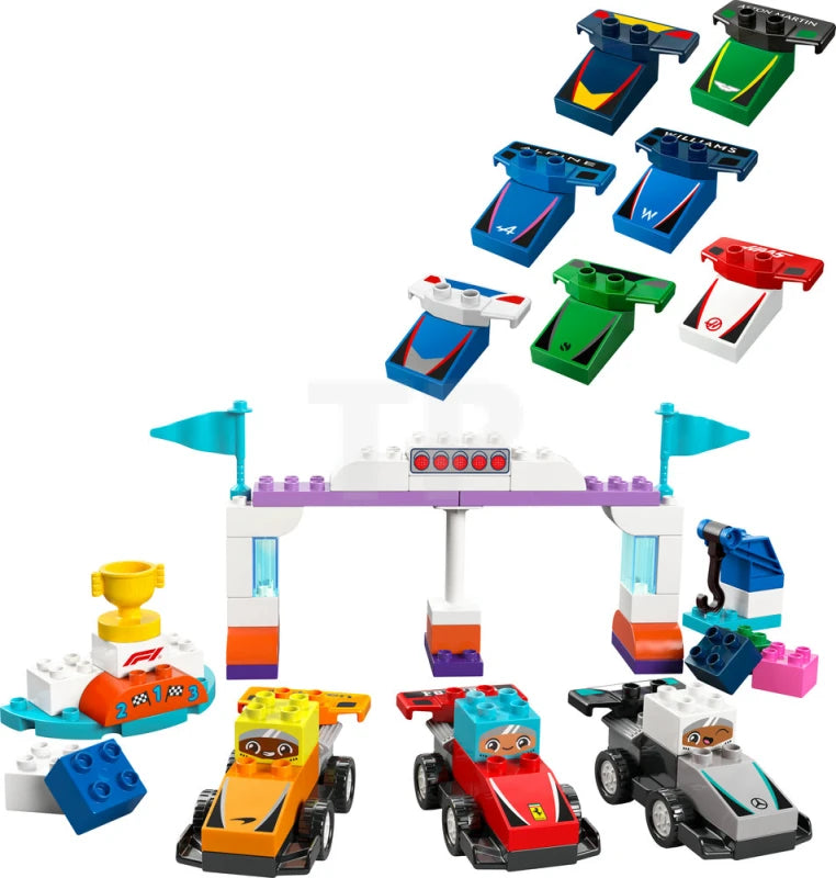 ليجو سيارات سباق الفريق والسائقين مكعبات التركيب LEGO