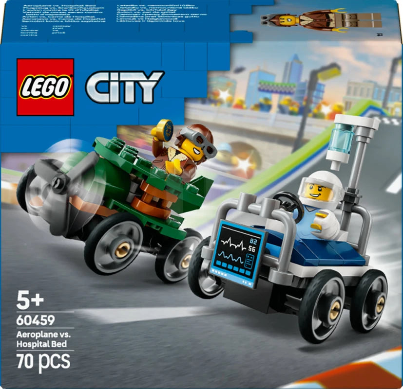 ليجو 60459 سيتي سيارة سباق سرير المستشفى ضد الطائرة مكعبات التركيب LEGO