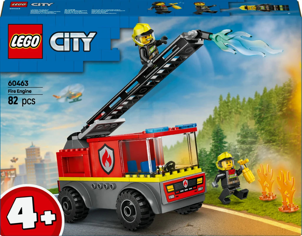 ليجو مكعبات بناء شاحنة إطفاء مع سلم مكعبات التركيب LEGO