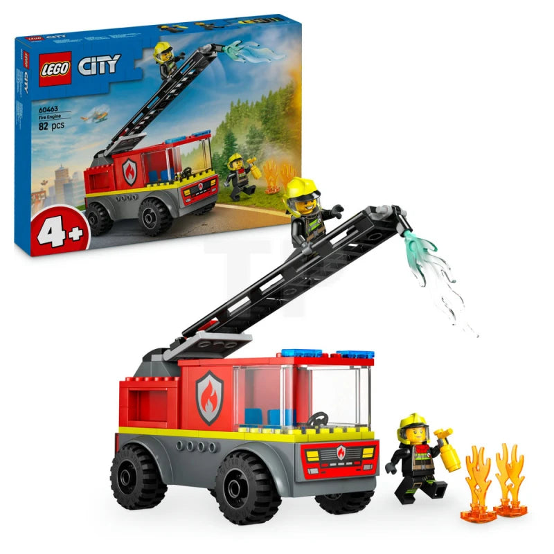 ليجو مكعبات بناء شاحنة إطفاء مع سلم مكعبات التركيب LEGO