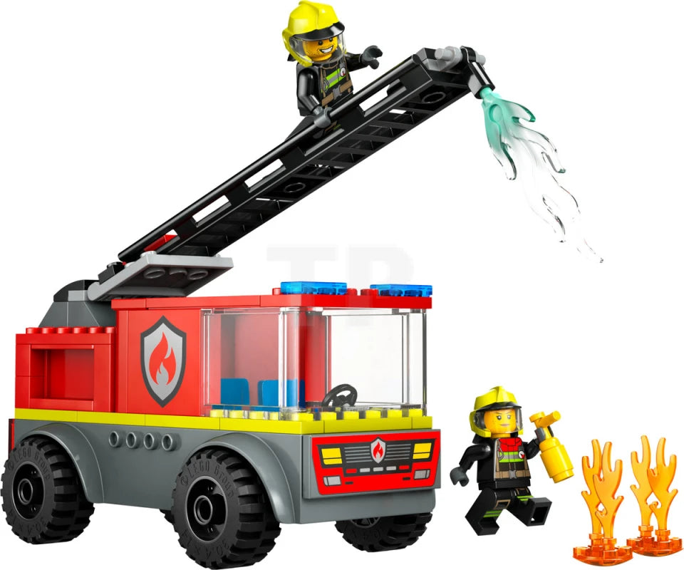 ليجو مكعبات بناء شاحنة إطفاء مع سلم مكعبات التركيب LEGO
