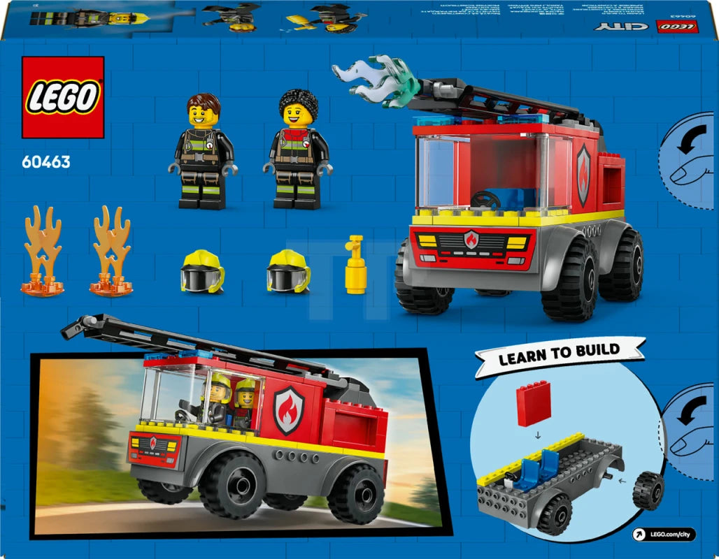 ليجو مكعبات بناء شاحنة إطفاء مع سلم مكعبات التركيب LEGO