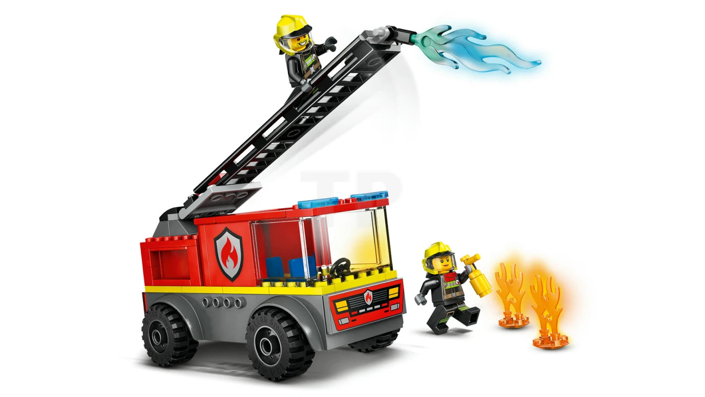 ليجو مكعبات بناء شاحنة إطفاء مع سلم مكعبات التركيب LEGO