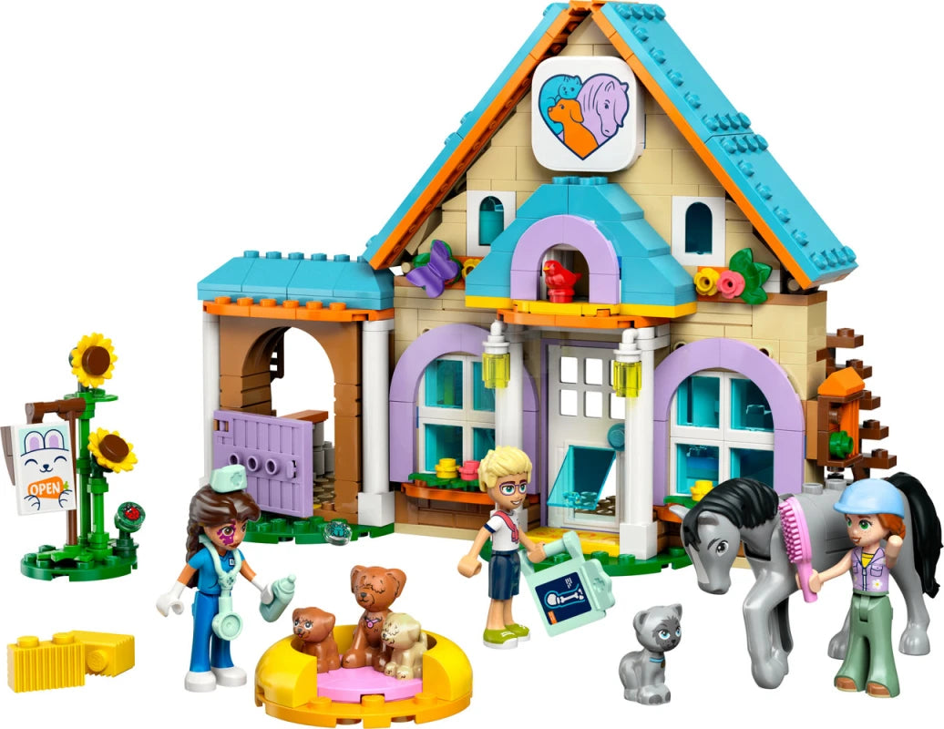 ليجو مكعبات بناء عيادة بيطرية للخيول والحيوانات مكعبات التركيب LEGO