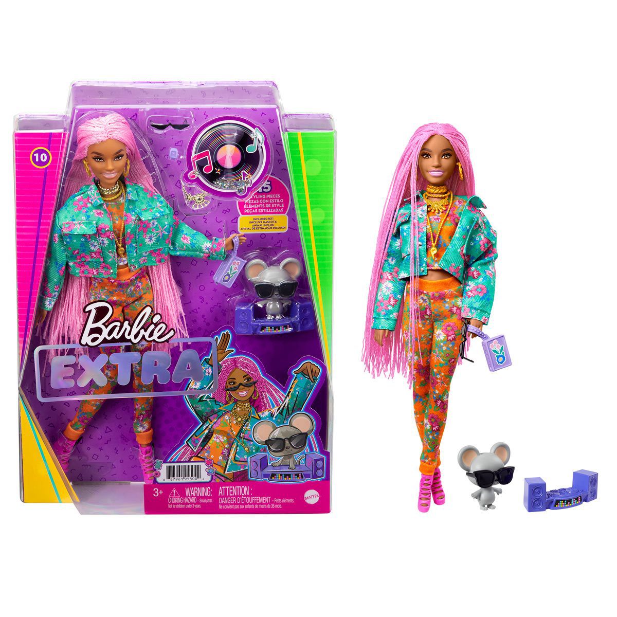 باربي دمية بجدائل زهرية دمية مع اكسسوارات Barbie