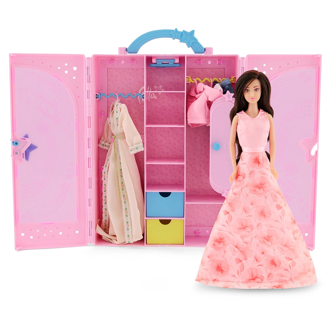 فلة دميه مع خزانة الملابس دمية مع اكسسوارات Fulla