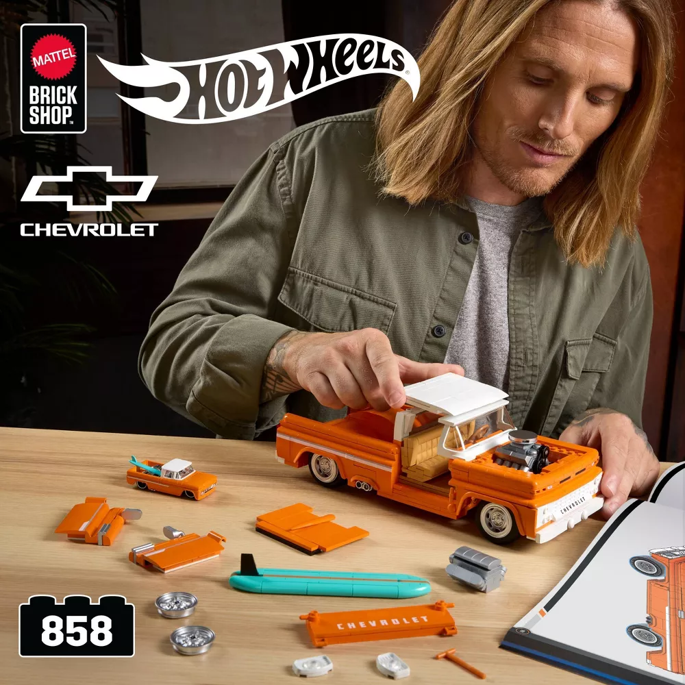 هوت ويلز مجموعة بناء وتركيب سيارة شيفروليه بيك أب مكعبات التركيب HotWheels