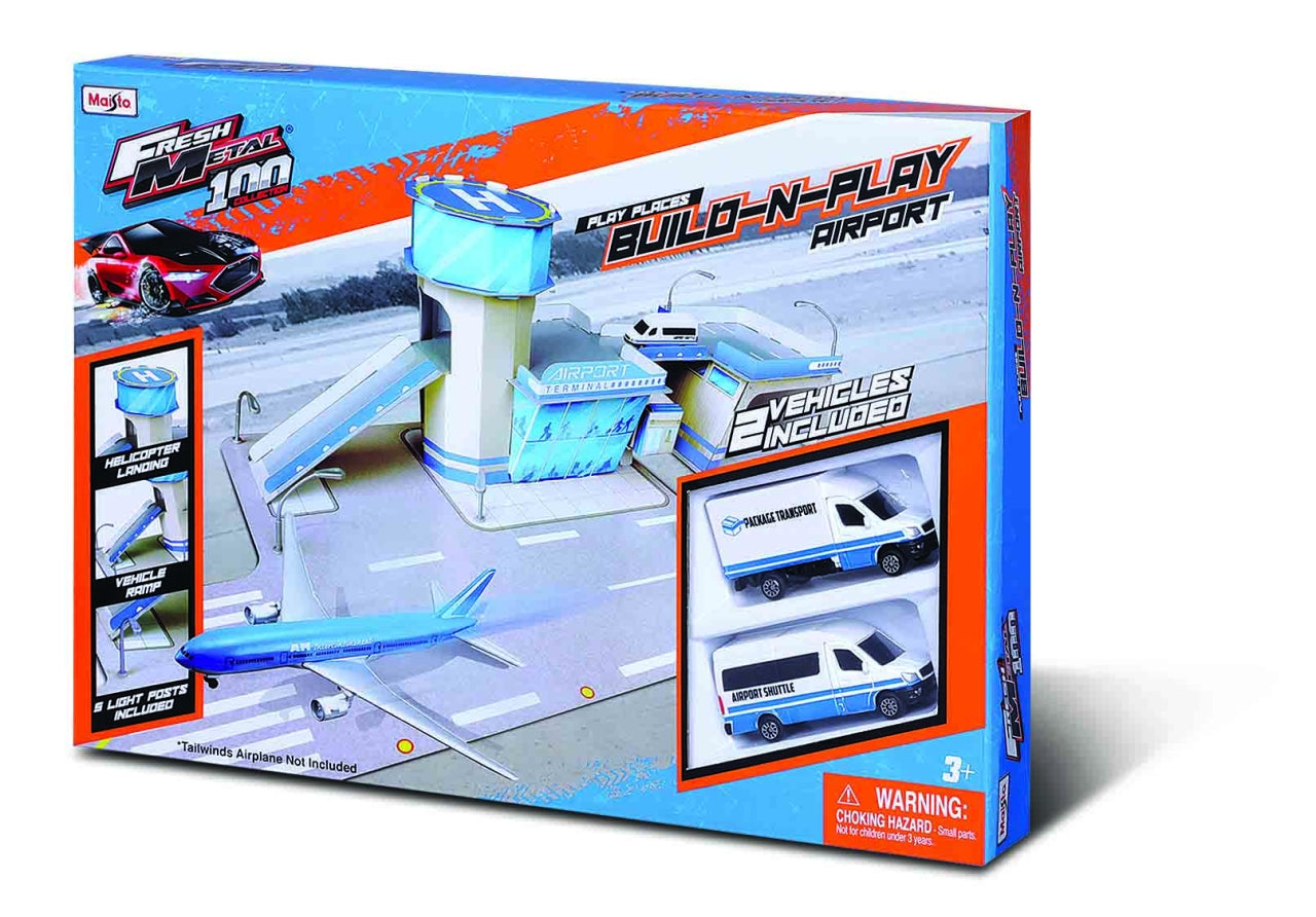 مايستو لعبة صالة المطار مع سيارتين مركبات مع مسار Maisto