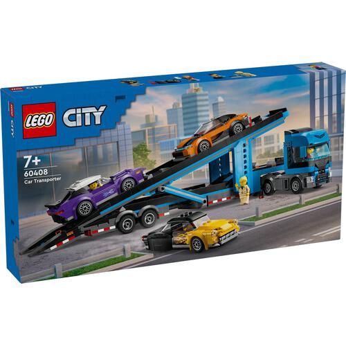 ليجو سيتي شاحنة نقل للسيارة مع سيارات رياضية مكعبات التركيب LEGO