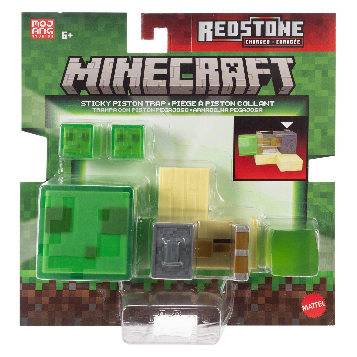 ماينكرافت مصيدة المكبس اللاصق بتقنية ريدستون مجسمات الشخصيات Minecraft