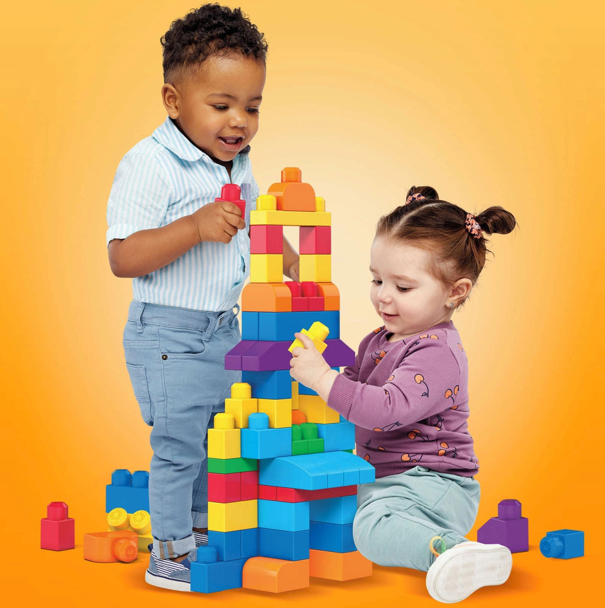ميجا بلوكس حقيبة تركيب 80 قطعة المكعبات الكبيرة MEGA BLOKS