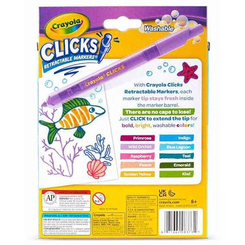 كرايولا أقلام تلوين قابلة للغسل 10 ألوان رسم و تلوين Crayola