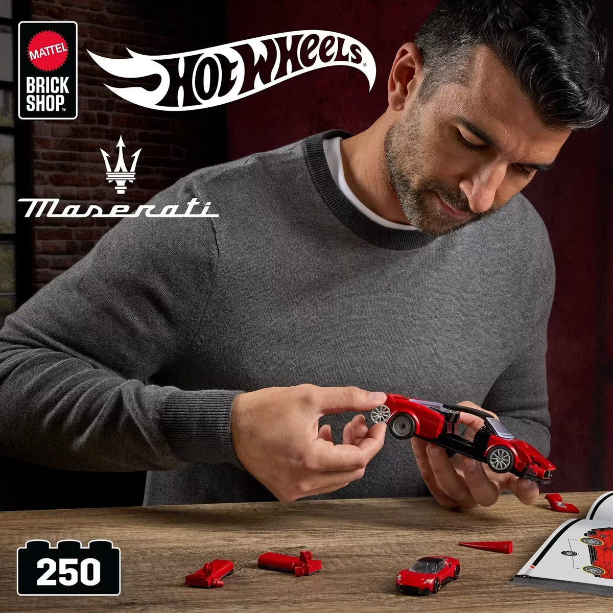 هوت ويلز مجموعة بناء وتركيب سيارة مازيراتي مكعبات التركيب HotWheels