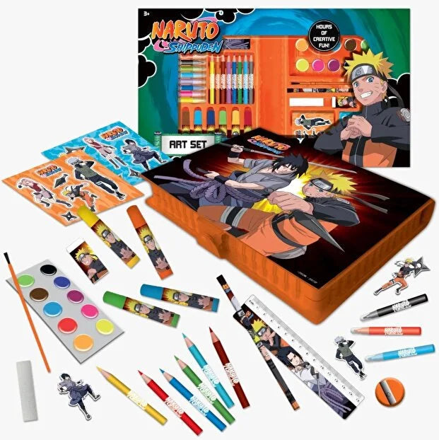 ناروتو شنطة ألوان فنية مكونة من 52 قطعة رسم و تلوين Naruto