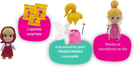 ماشا والدب دمية مع فستان وشعر دمية مع اكسسوارات Masha and the Bear