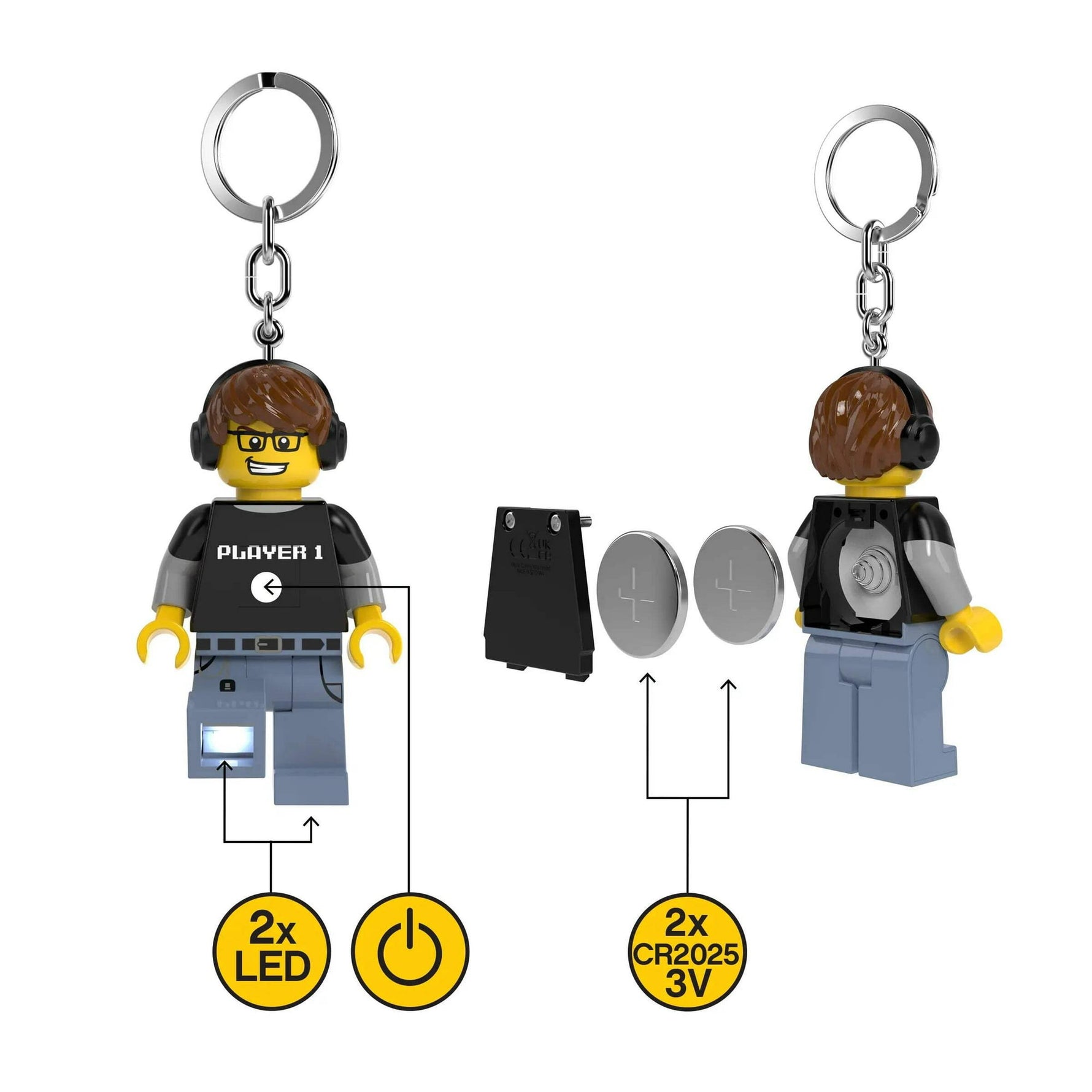 ليجو اي كيو سلسلة مفاتيح رجل ألعاب الفيديو مكعبات التركيب LEGO