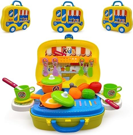 شنطة العاب المطبخ 2 في 1 مع اكسسوارات المطبخ ألعاب المطابخ LOCAL