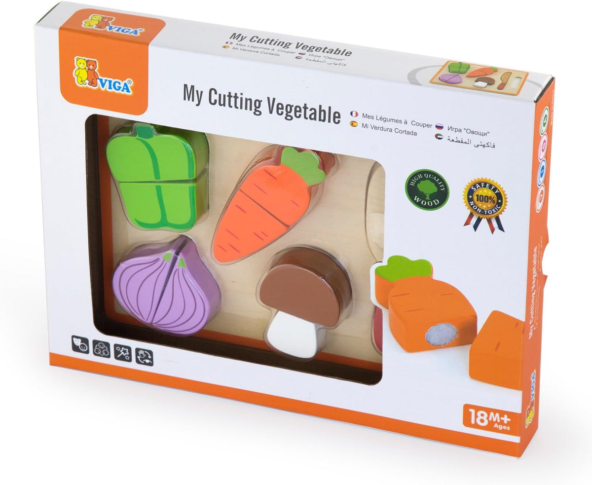 فيجا لعبة تقطيع الخضروات الخشبية 6 قطع ألعاب المطابخ VIGA
