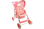 دولز وورلد عربة أطفال فاخرة قابلة للطي مع مظلة اكسسوارت الدمى Dolls World